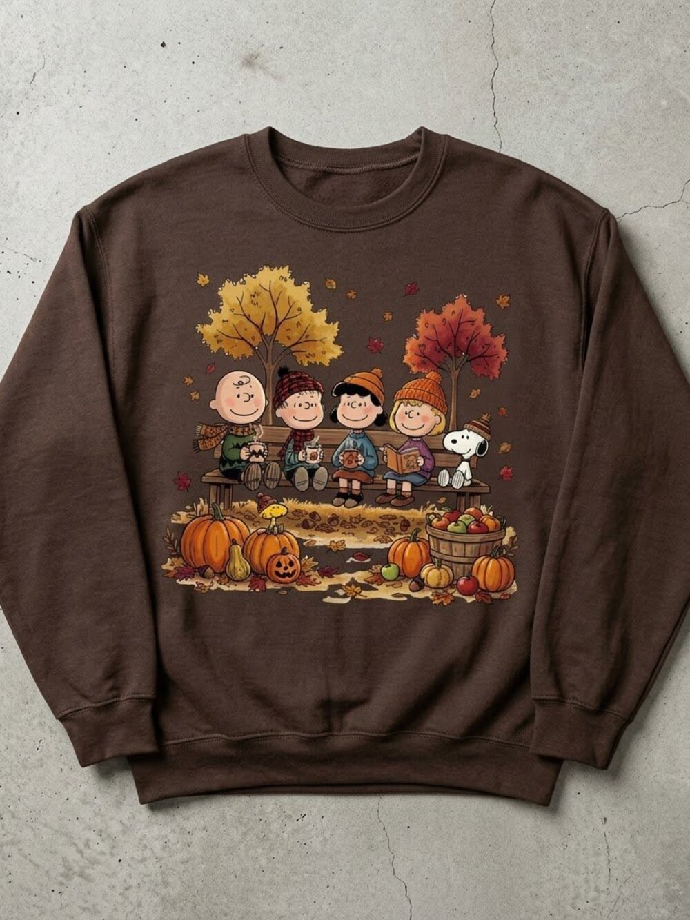 Fall Friends Sweatshirt, Cute Autumn Cartoon Graphic Tee